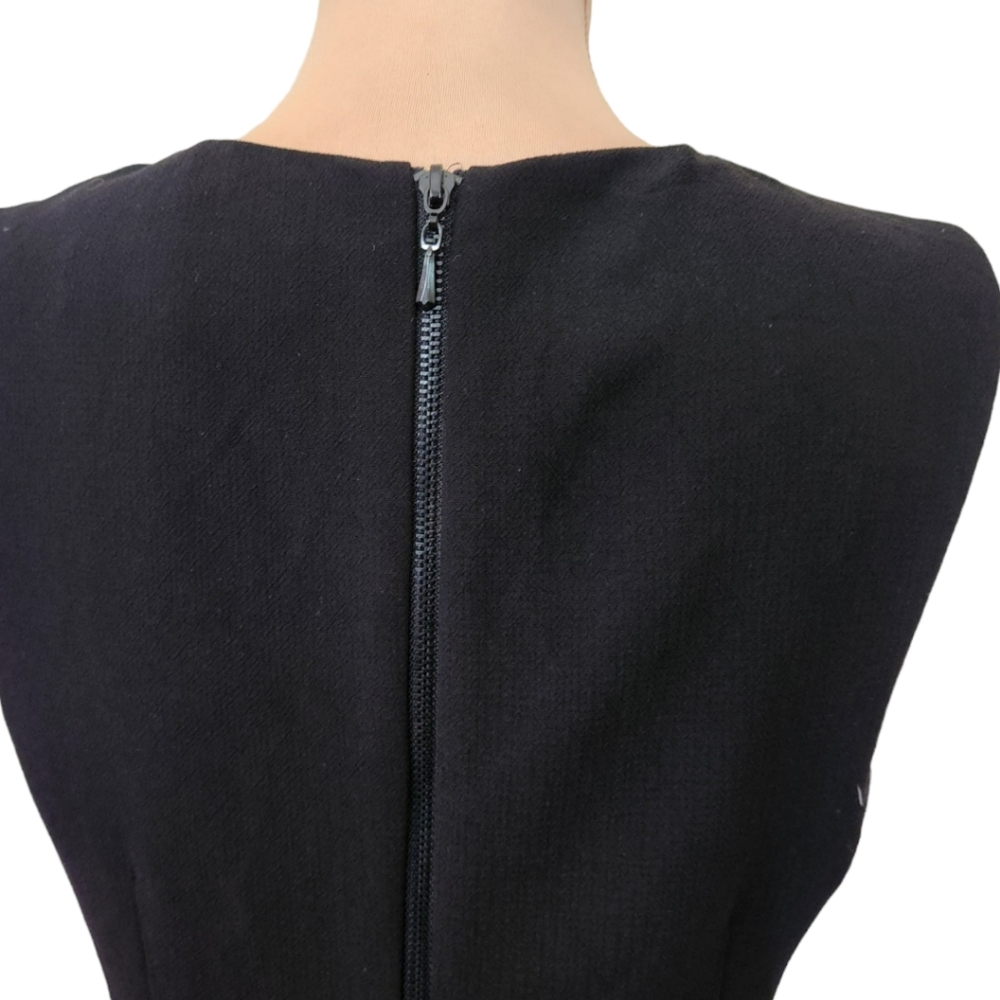 TRINA TURK Black Sleeveless Lace Trim Cocktail Dress - Size 10 - Picture 7 of 10